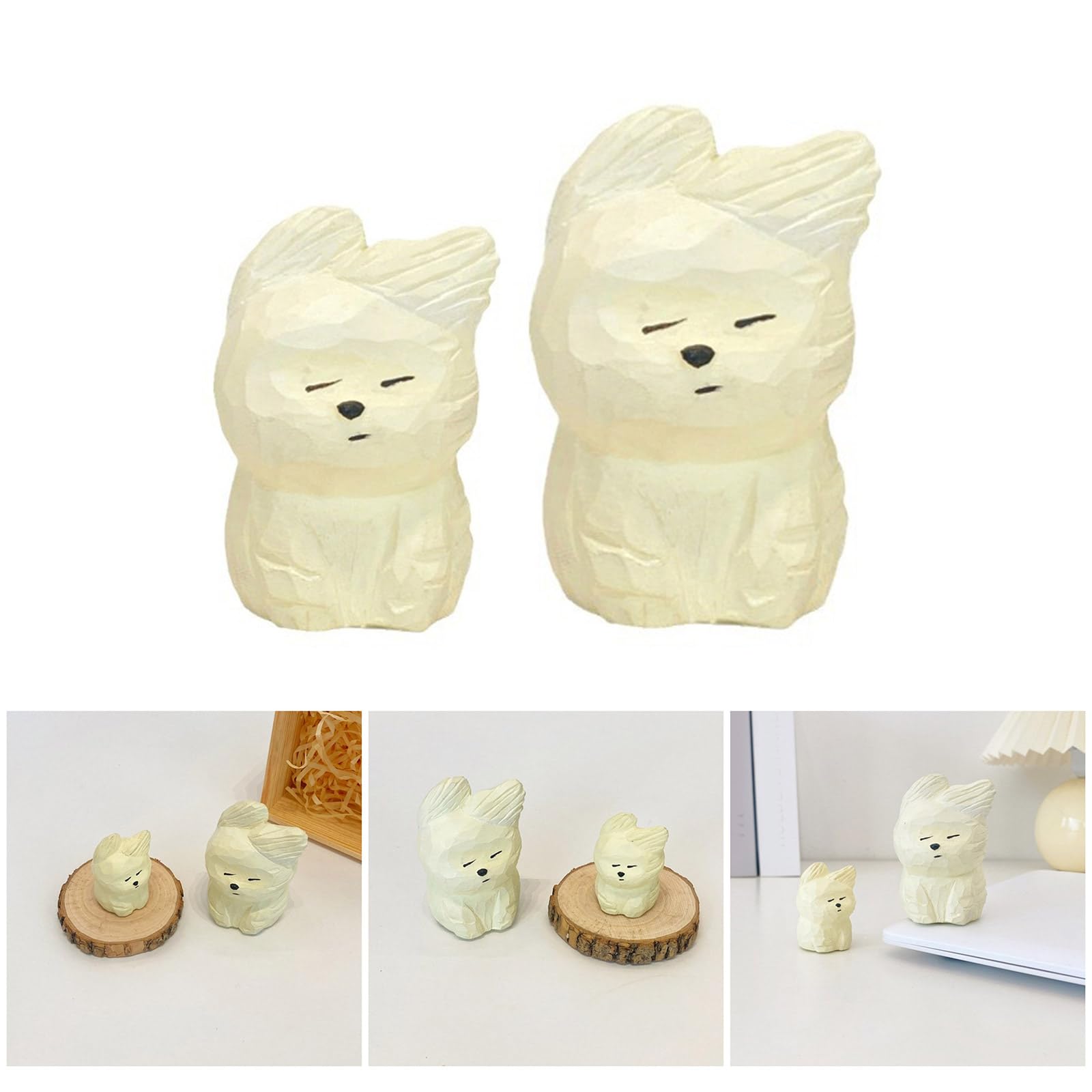 Amazon.co.jp: Dawutocap ハンドメイド 木彫 犬 置物 天然木 装飾犬