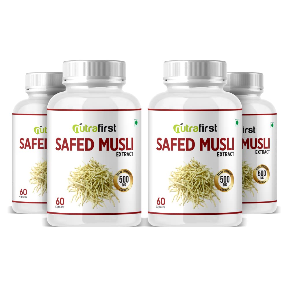 Nutrafirst Safed Musli Extract Capsules (500mg) for Strength, Stamina, and Energy in Men & Women � 60 Vegetarian Capsules, Pack of 4 (B084CYQ565) Amazon Price History, Amazon Price Tracker