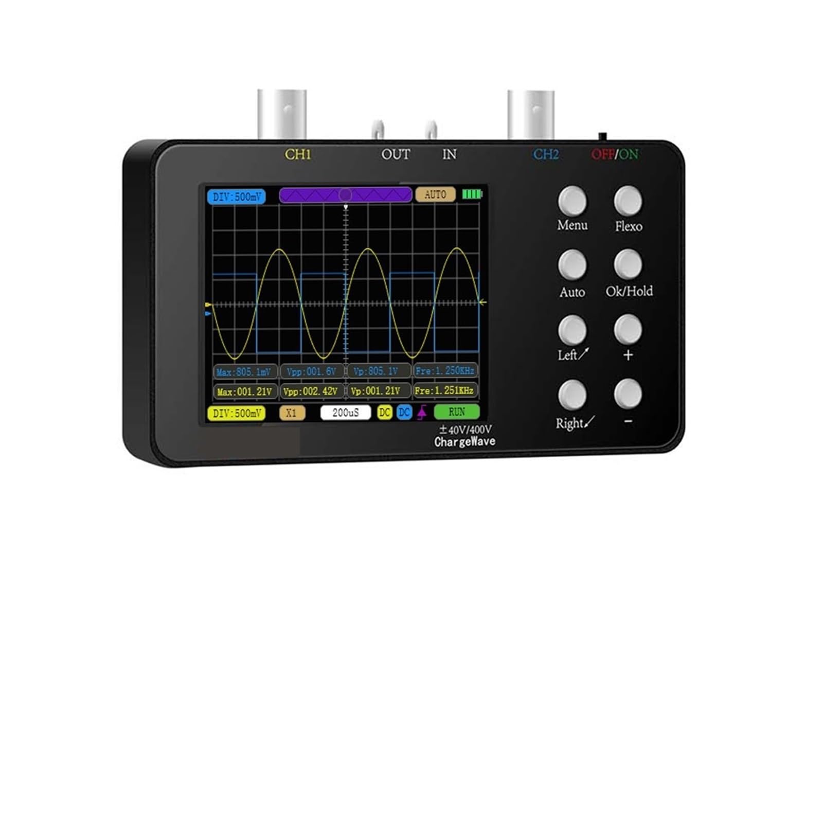 Oscilloscope numérique双通道 10M带宽 50M采样率 6A电流波形显示仪