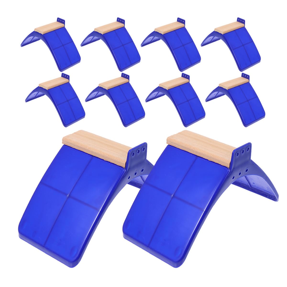 GLEAVI Percha para Pájaros de Madera Azul 10 Piezas para Aves y Loros, Soporte Cómodo y Resistente Que Aumenta la Curiosidad en Jaulas