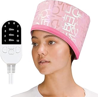 Hair Steamer for Natural Hair Home Use, Heat Cap for Deep Conditioning with Adjustable 2 Modes, and Intelligent Protection Black Hair Women for Scalp Treatment Spa Hair Care, Bronzing Pink