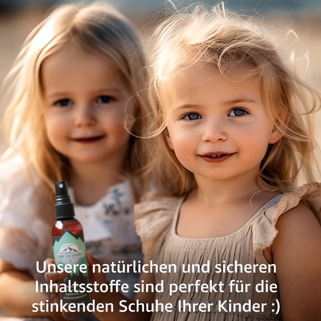 Lumi Outdoors Schuhdeo-Spray & Geruchsbeseitiger - Natürliches Schuhspray gegen Geruch - Extra starke Wirkung mit Eukalyptus-Zitronengras