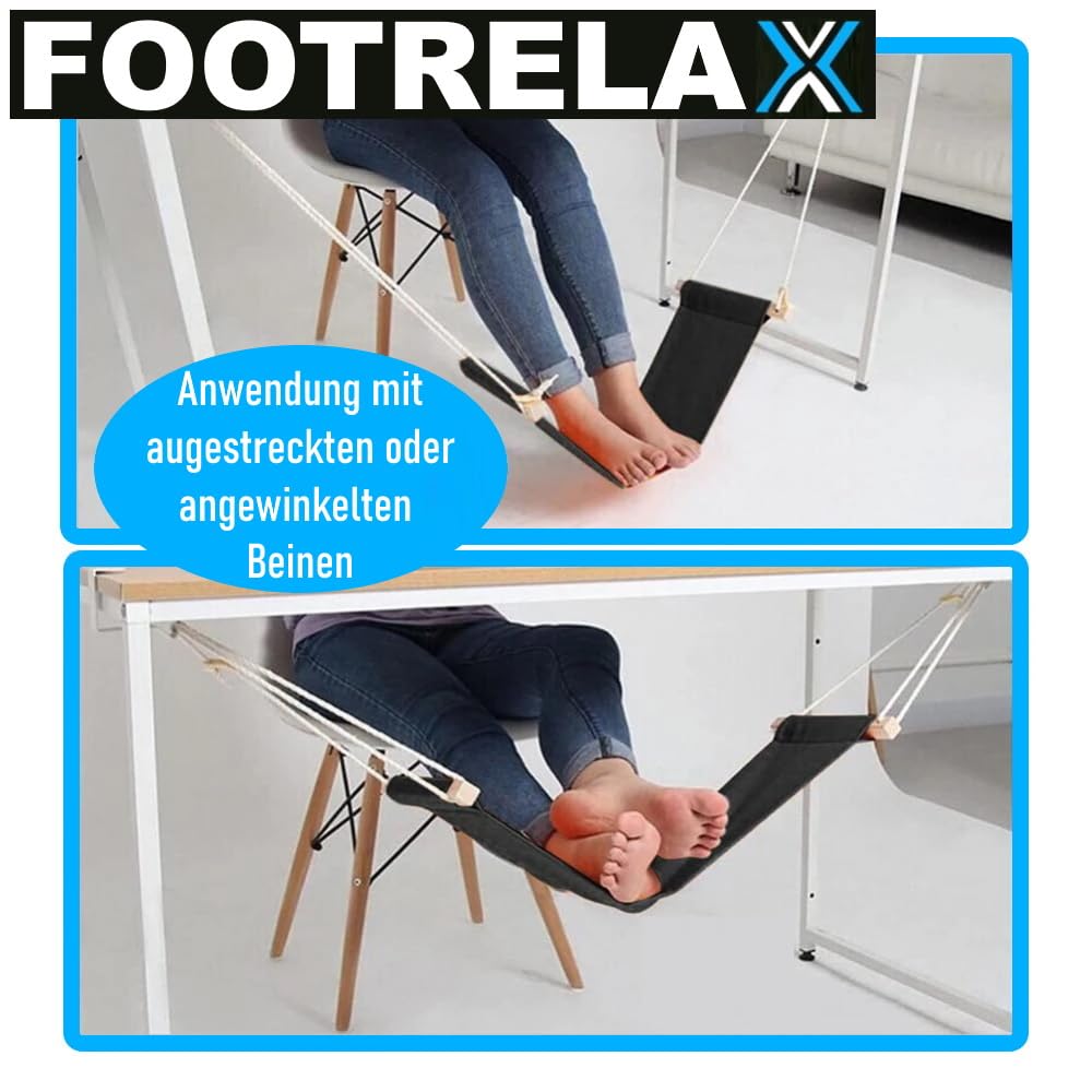 FOOTRELAX Tragbare Premium Fuß-Hängematte Büro Schreibtisch, Fußstütze Tisch Reise Ablage Mini Hängematte Garten