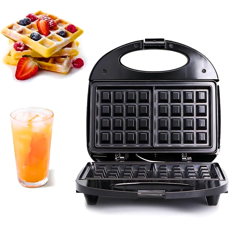 Drumstone 𝟏𝟓 𝐘𝐄𝐀𝐑𝐒 𝐖𝐀𝐑𝐑𝐀𝐍𝐓𝐘 Electric Waffle Maker Fast & Even Heating, Non-Stick Coating Plates, Compact & Easy to Clean, Heat-Resistant Handle, Square Shaped Waffles 𝘽𝙡𝙖𝙘𝙠-picture-27