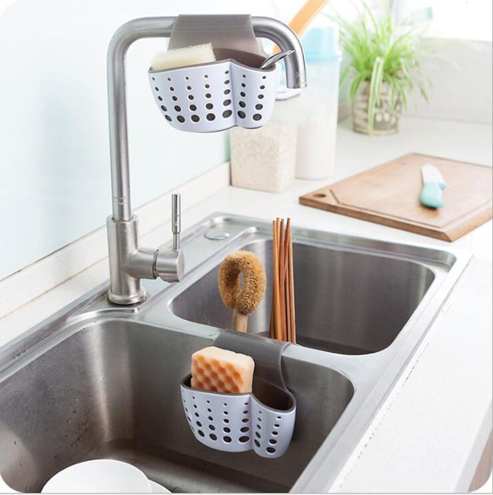 TFWADMX Sponge Holder Sink Caddy Soap Holder(WHITE)