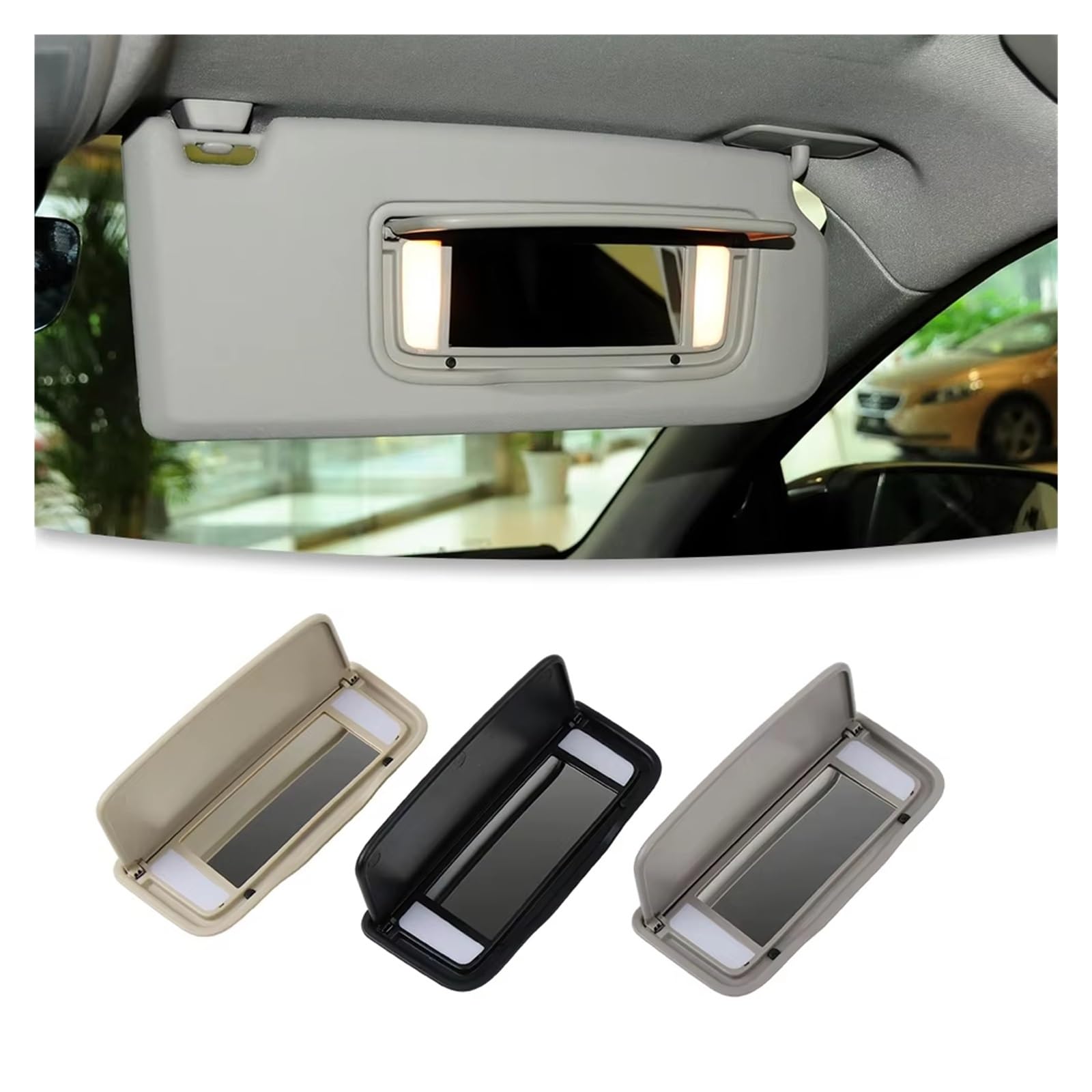 Fahrerseite Sonnenblende Für Volvo Für XC60 Auto-Sonnenblende | 2013–2017 für XC90 2013–2014 39819389 Auto-Front-Sonnenschutz, Make-up, Kosmetikspiegel-Abdeckung(Schwarz)