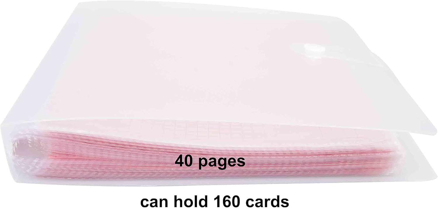 4x6 Index Cards Clear Plastic Holder Organizer Pouches Book Binder 40 Page Hold 160 Cards 4 Pack (clear-4 pack)