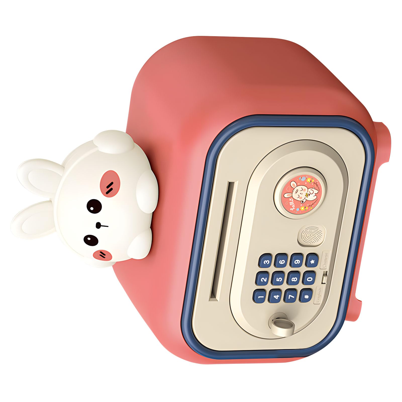 Smart Cartoon Coin Holder for Kids Featuring Fingerprint Code and Button Release Large Capacity Storage for Saving and Organizing Colorful Storage Institution
