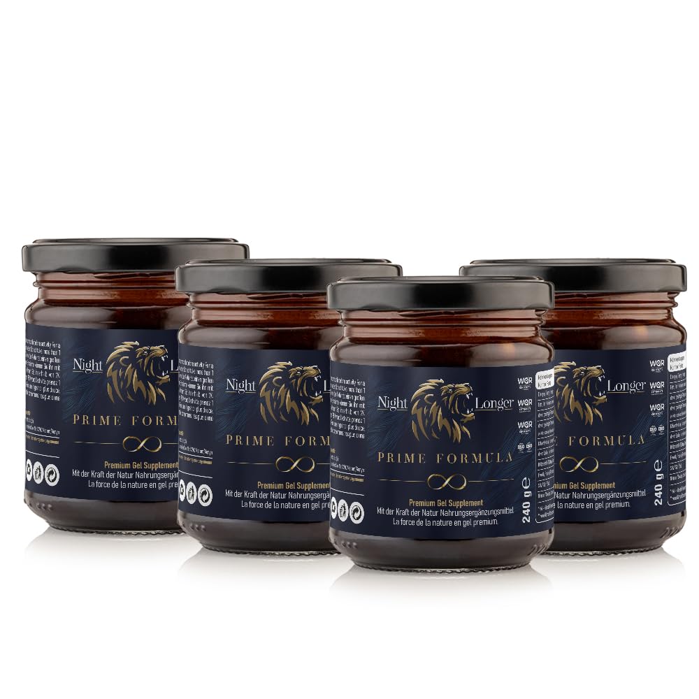 Prime Formula Maca Gel, Sofortwirkung, Extra Stark für aktive Männer, Ginseng & Tribulus Terrestris 240gr Jar - 4 Stück