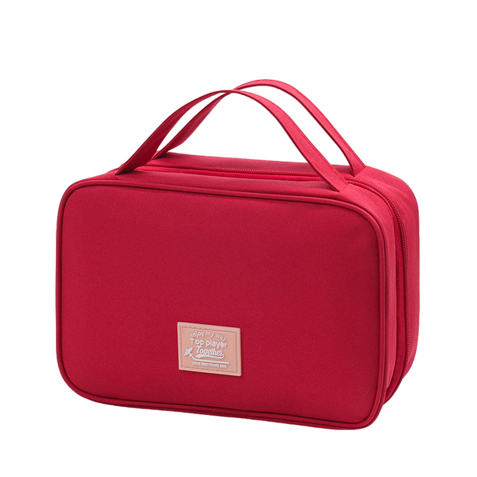 Mekalero Wine Red Multilayers Toiletry Bag Waterproof Makeup Bag Cosmetic Tool Storage Organizer For Travel And Everyday Use Toiletry Carry