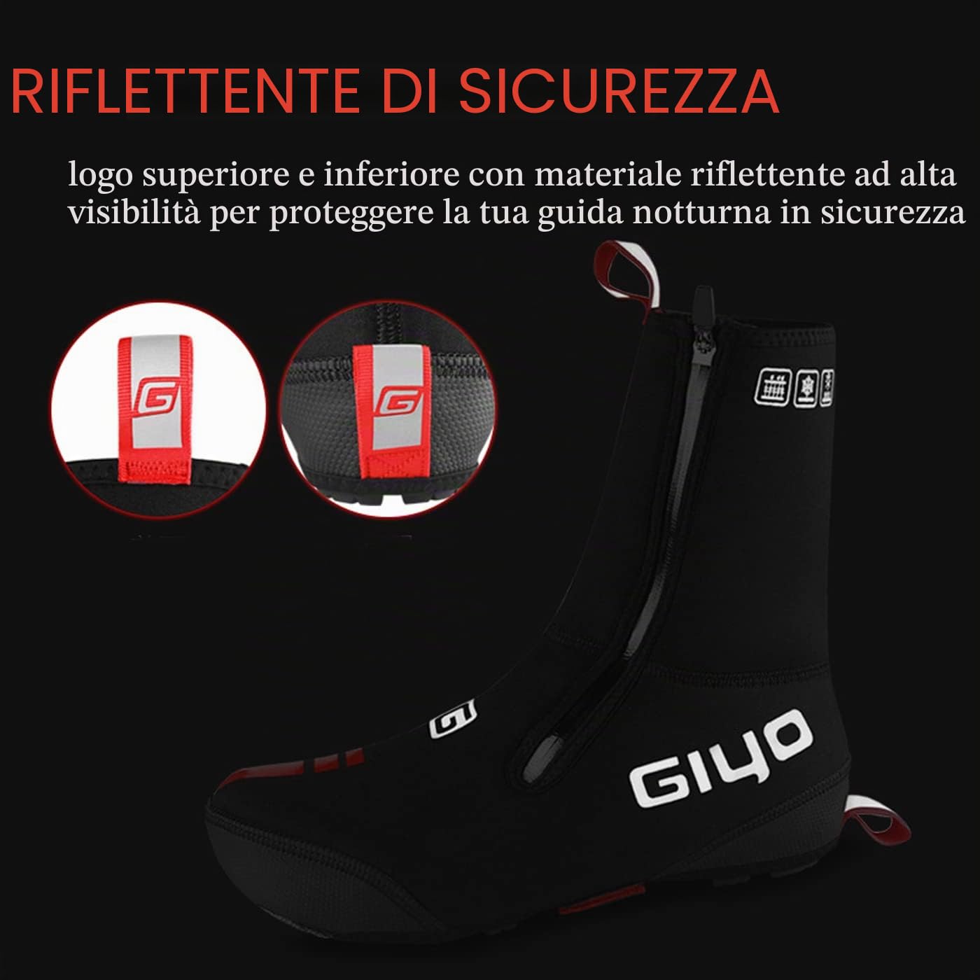 Copriscarpe Ciclismo Invernale Termico Impermeabile Copriscarpa Antivento Scarpe Protettore Caldo per Il MTB Bici da Strada