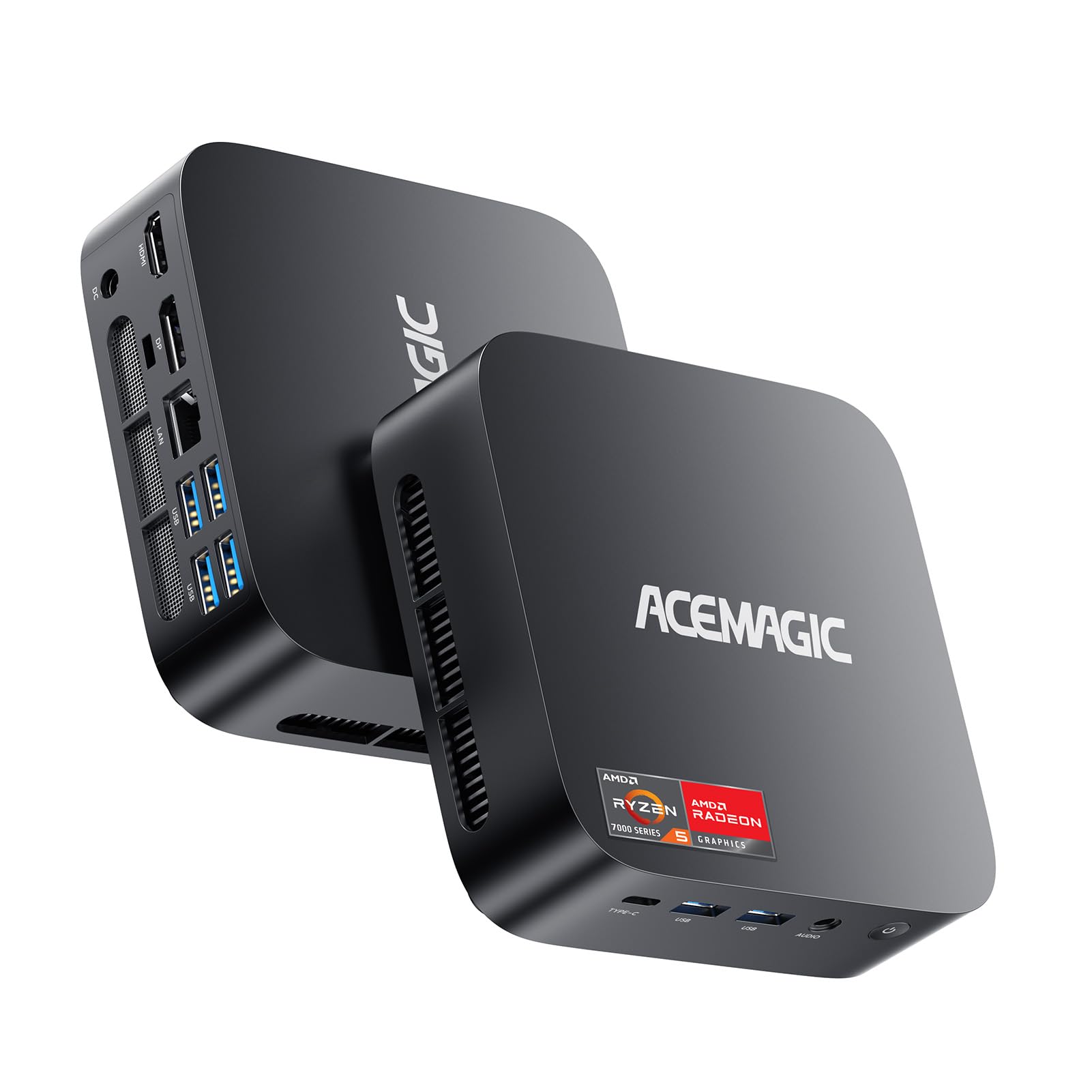 ACEMAGICIAN K1 Mini PC, AMD Ryzen 5 7430U (6C/12T, Fino a 4.3 GHz), Mini Computer Desktop 32GB DDR4 RAM 512GB SSD,AMD Radeon Graphics 8 1800MHz, BT 5.2/WIFI 6/Type-C/per Ufficio, Studio,Business