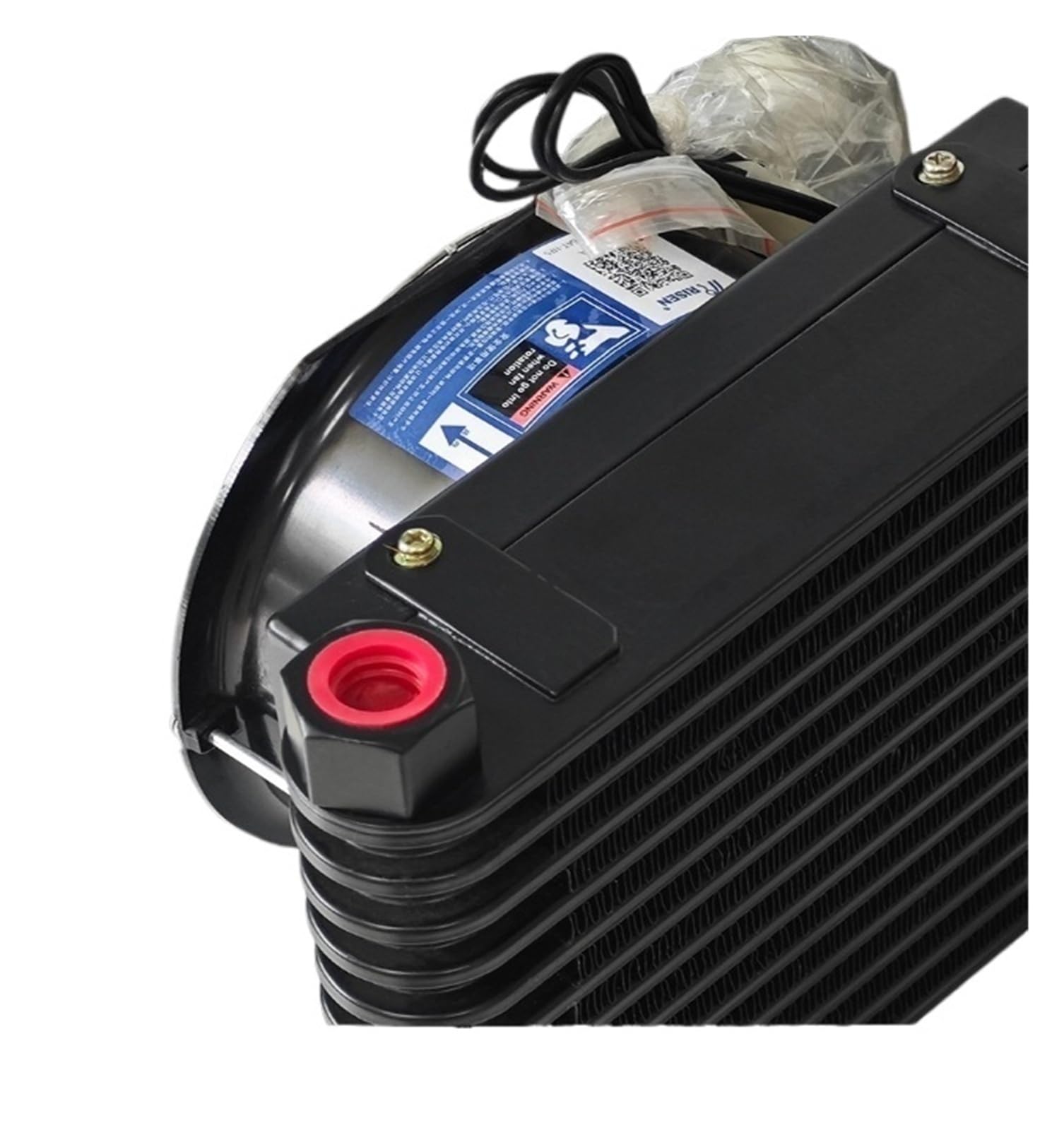 Compresor de aire de aluminio AL404T-CA de 10 l/min, enfriador de aceite, radiador con intercambiador de calor, soldadura precisa y ventilador eficiente. Fuerte absorción de impactos(DC12V)