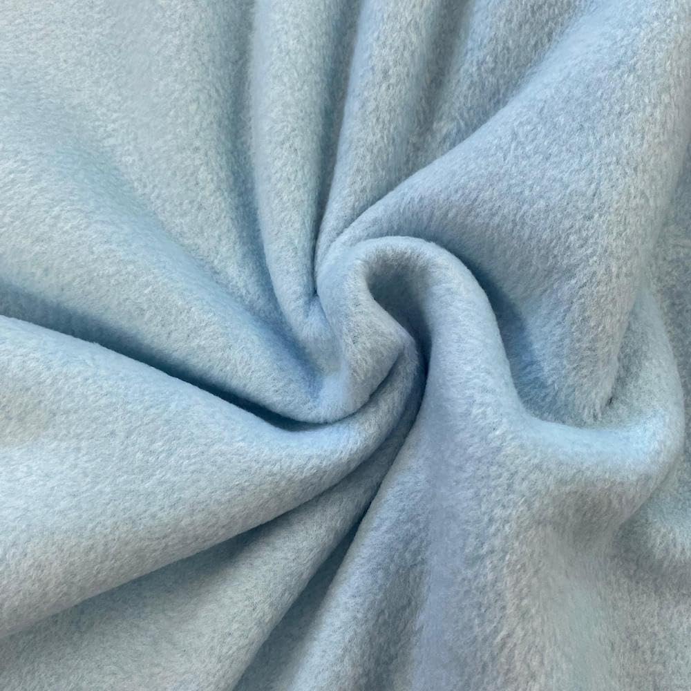 Kayes Textiles Baby Blue Antipil Plain Fleece 60" Wide 150Cm - (Per Metre) (Baby Blue)