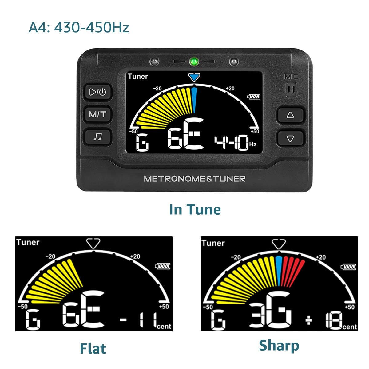 Wegrower Ricaricabile 3 In 1 Digitale Metronomo Tuner Tone Generator