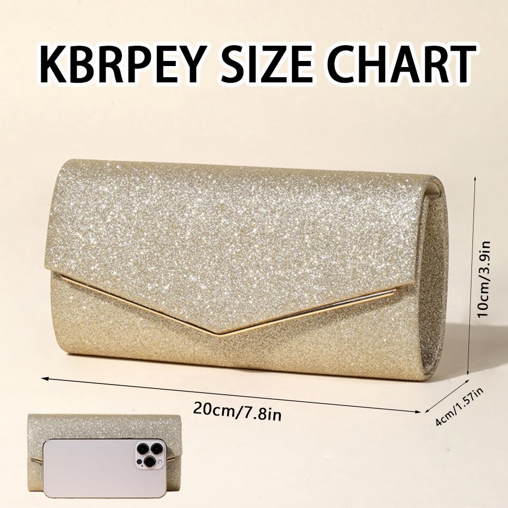 Pochettes et Clutches Femme Pochette Soiree Classique de Style Enveloppe en Paillettes Brillant Style Chaîne Démontable Chic Sac à Main Bandoulière pour Mariage Fete Boule