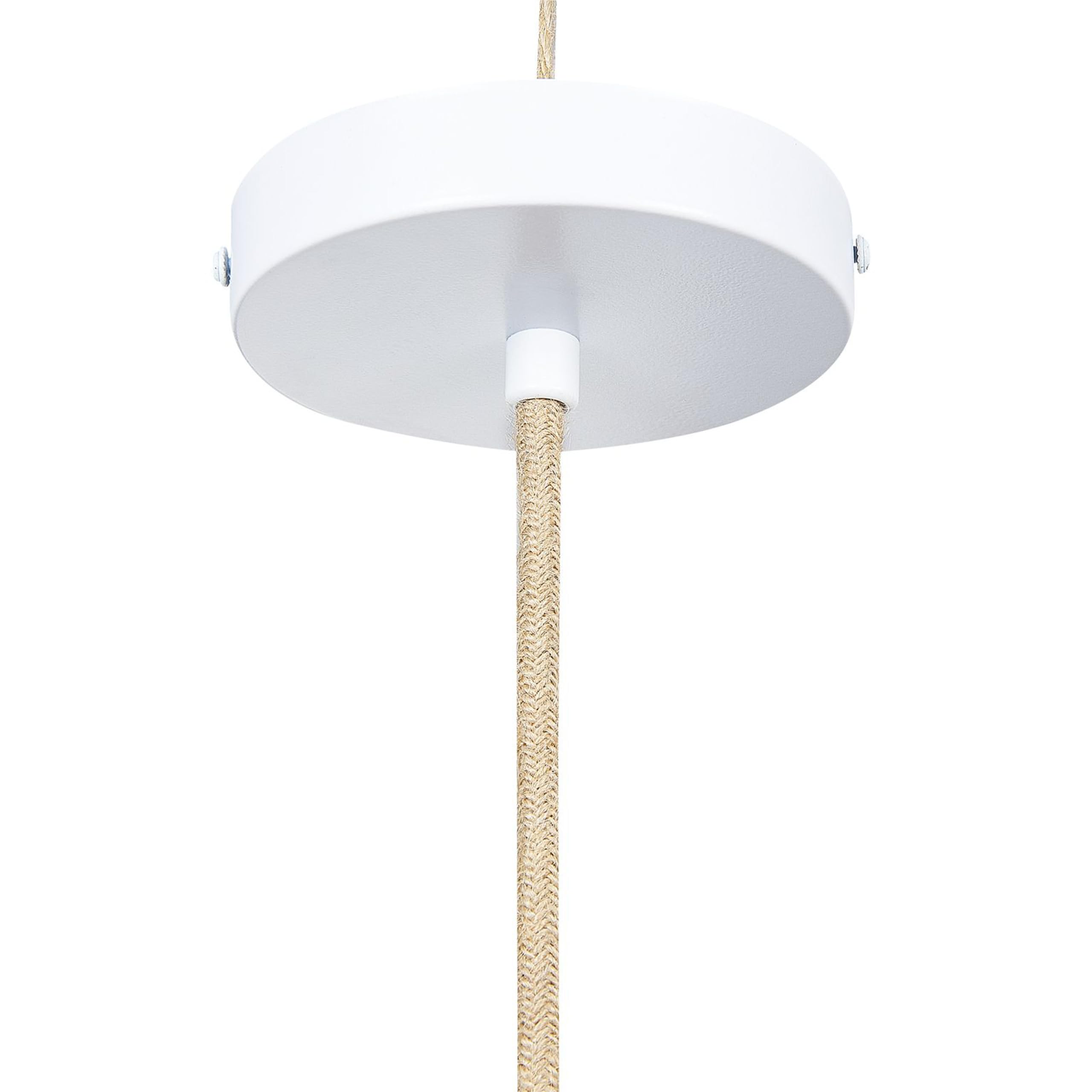 Beliani Lampada a sospensione illuminazione rattan naturale paralume beige