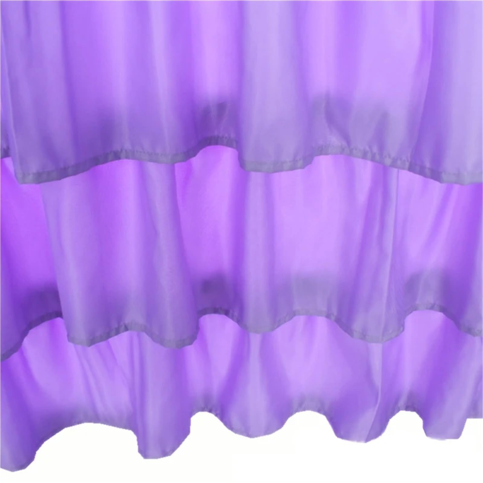 Ruffled Bedspread Three Layers Wrap Around Elastic Solid Bed Skirt Band Without Sheet(Color15,QUEEN 150x200cm)