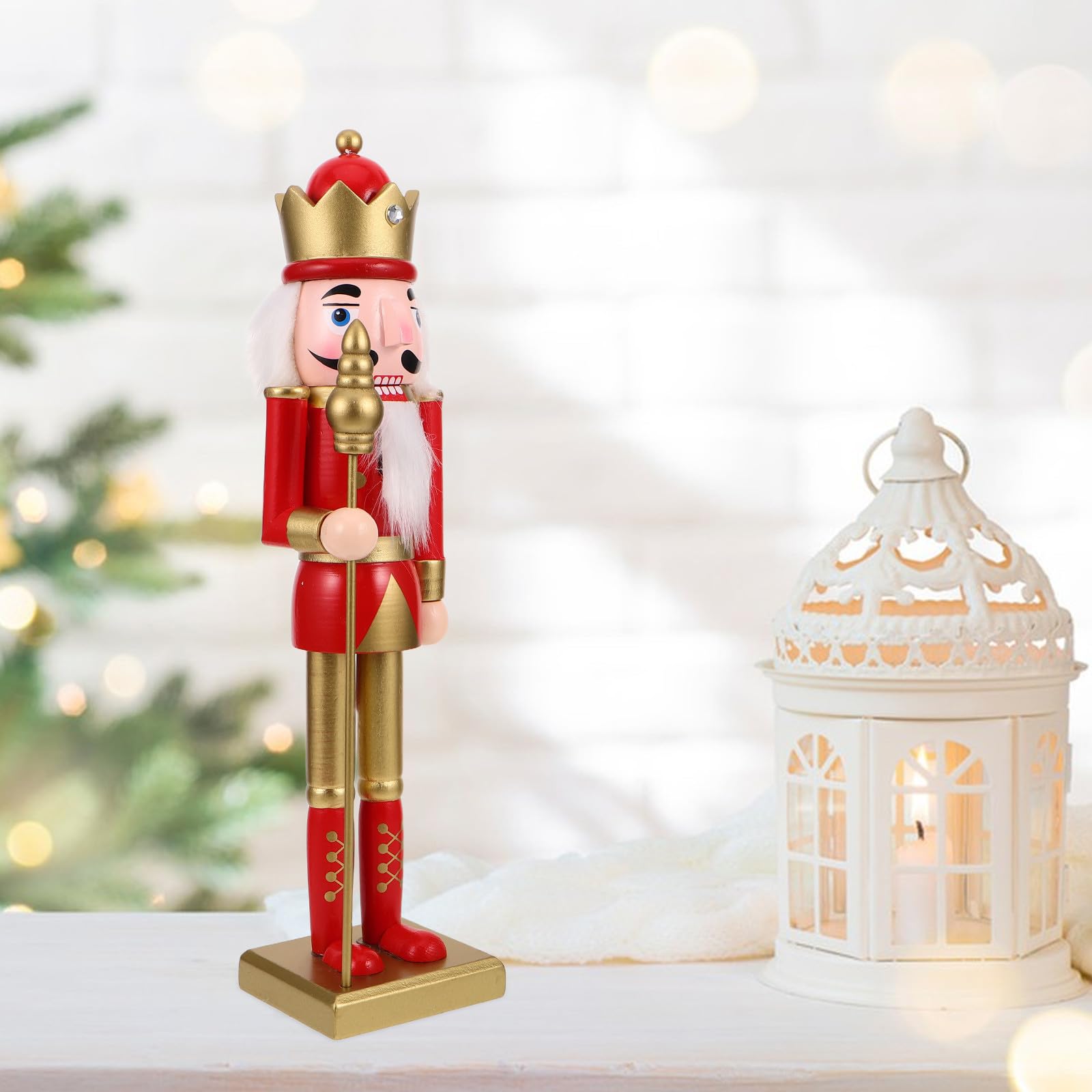 minkissy 2 Stück Nussknackerfigur, 38cm, Rote Weihnachtsdekoration