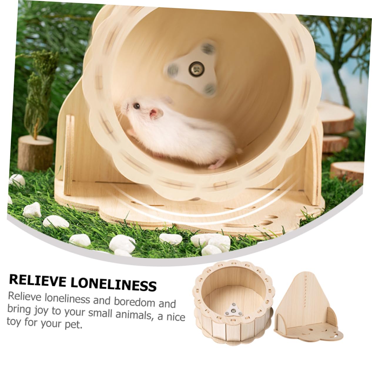 Ruota Silenziosa per Criceti e Piccoli Animali Domestici in Materiale Sintetico Khaki, per Esercizio e Sollievo Dalla Solitudine in Casa o Negozio per Animali