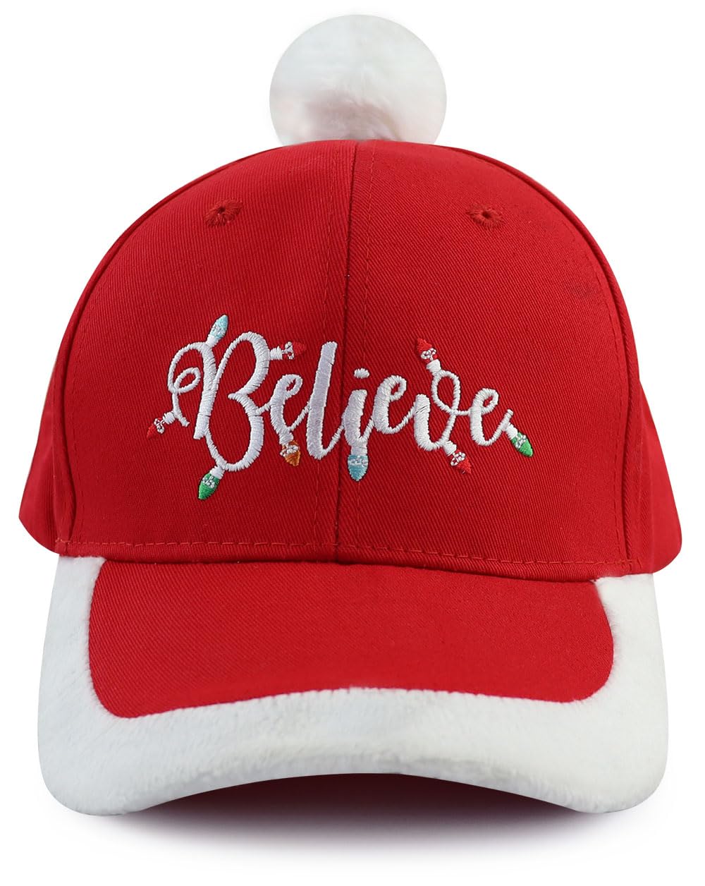 Tbstlumd Sombreros de Navidad para hombres y mujeres, gorra de béisbol ajustable de algodón bordado Believe Christmas