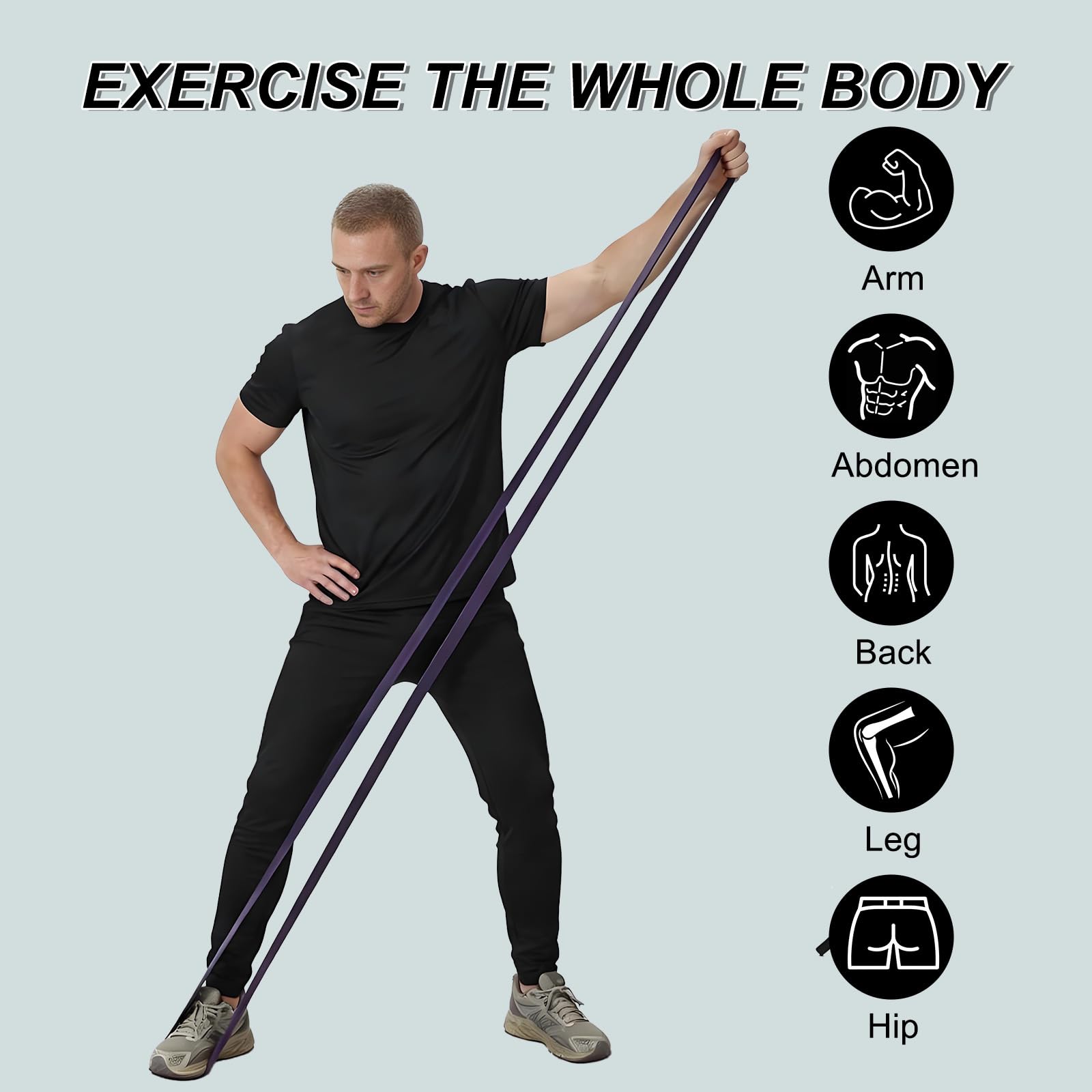 Garvee Fasce di supporto per trazioni, confezione da 4/5 fasce di resistenza, in lattice naturale, per allenamento della forza, stretching, fisioterapia, palestra a casa, per donne e uomini