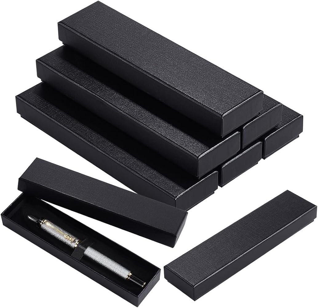 BENECREAT 18 Pcs Black Pen Gift Box with Sponge, 17.5x5x2cm Empty Long