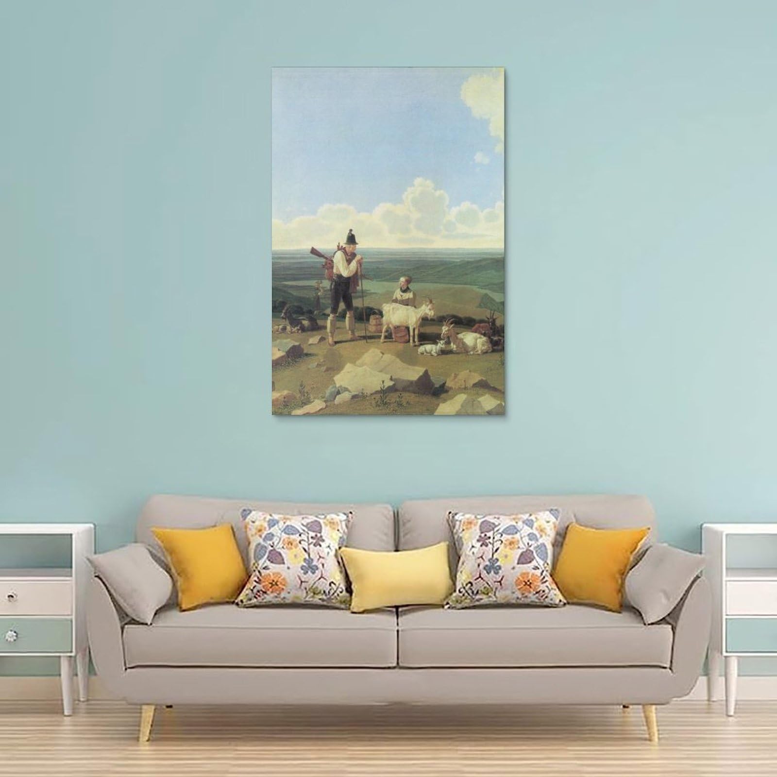 generisch The Chamois Hunter by Wilhelm Von Kobell Impresiones en Lienzo Modernas, Cuadros Decorativos Para Habitación de Niños o Niñas, Murales Para Sala De Estar Y Pinturas Con Motivos Festivos20x30