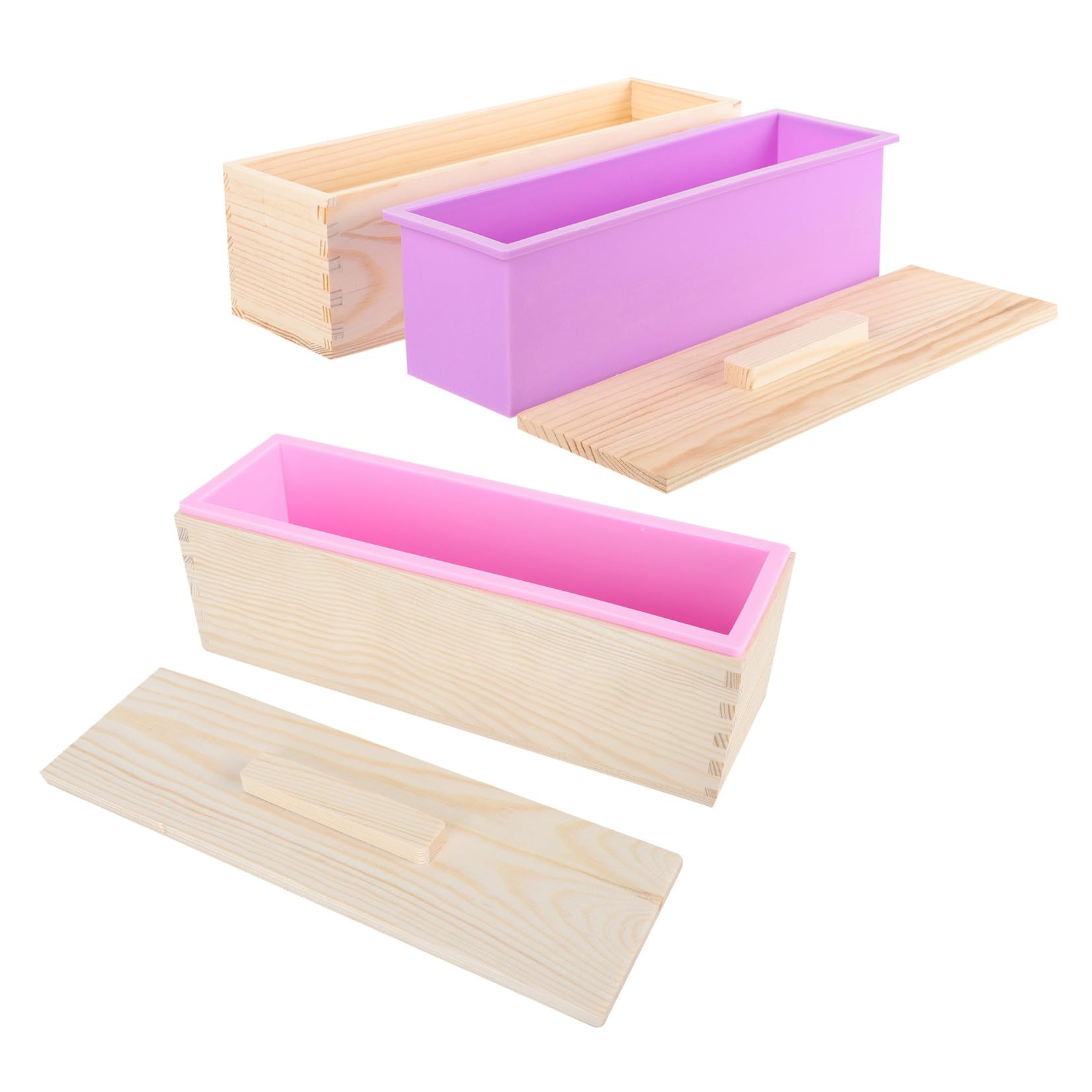 Alipis Moule à Pain Rectangulaire 1 Set en Bois avec Couvercle