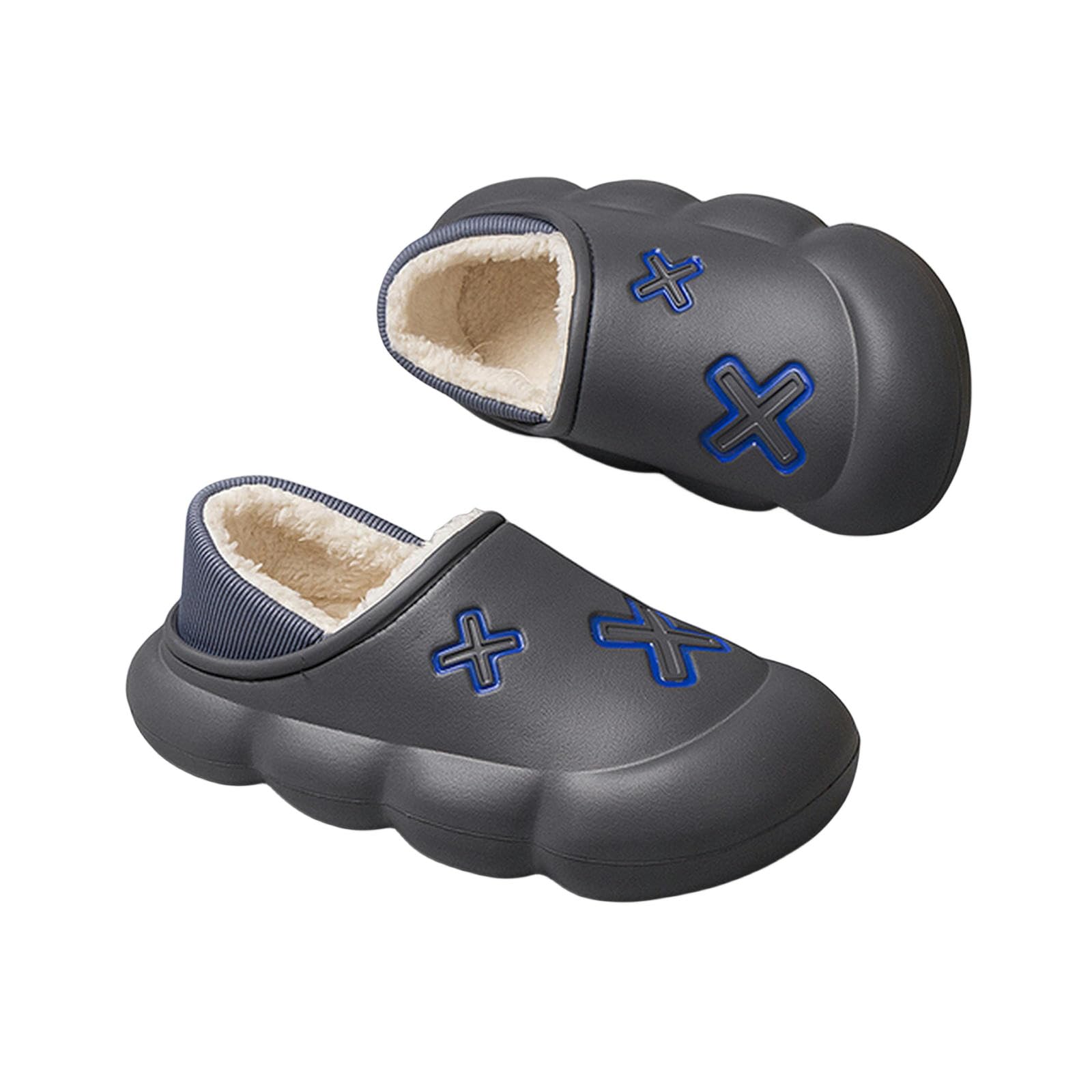 NOGRAX Pantofole Men Femmes Slippers Warm Plush Winter Home Indoor Cotton Shoes Non Slip Chunky Slippers Waterproof Slides