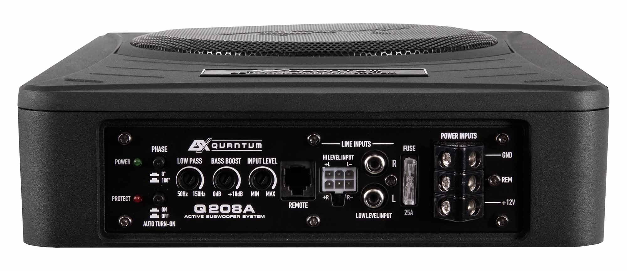 ESX Q208A - Aktiver 20 cm Untersitz-Subwoofer Bass inkl. eingebautem Verstärker