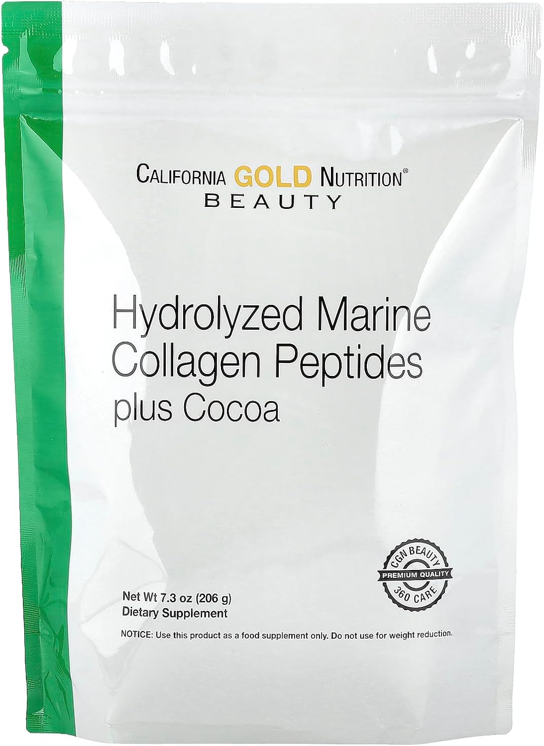 Hydrolyzed Marine Collagen Peptides with Cocoa, 7.3 oz (206 g)