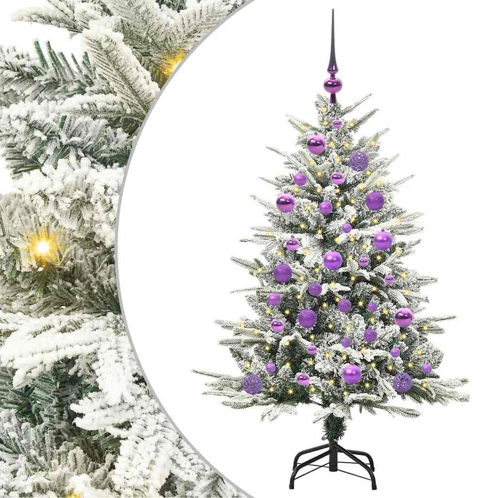 Vidaxl Green Artificial Pre-Lit Christmas Tree With Ball Set 120 Cm