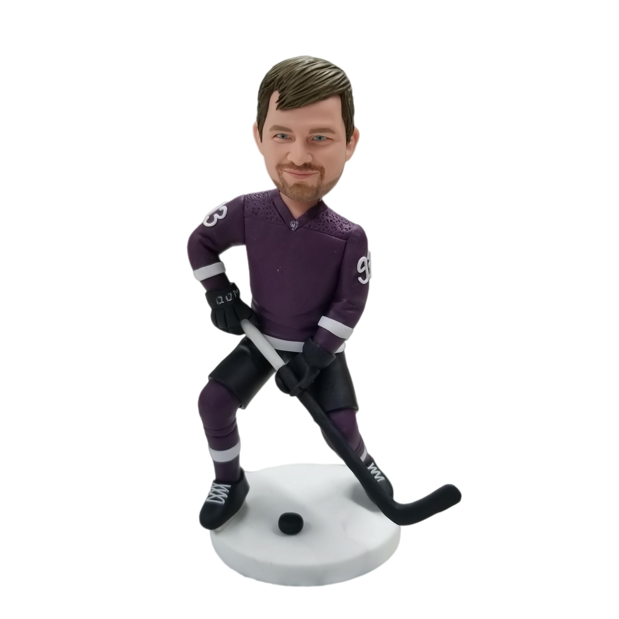 Bobblehead personalizado, figura 3D de la foto, figura de jugador de hockey sobre hielo, escultura personalizada de atleta deportivo, decoración de escritorio para el hogar, regalo para