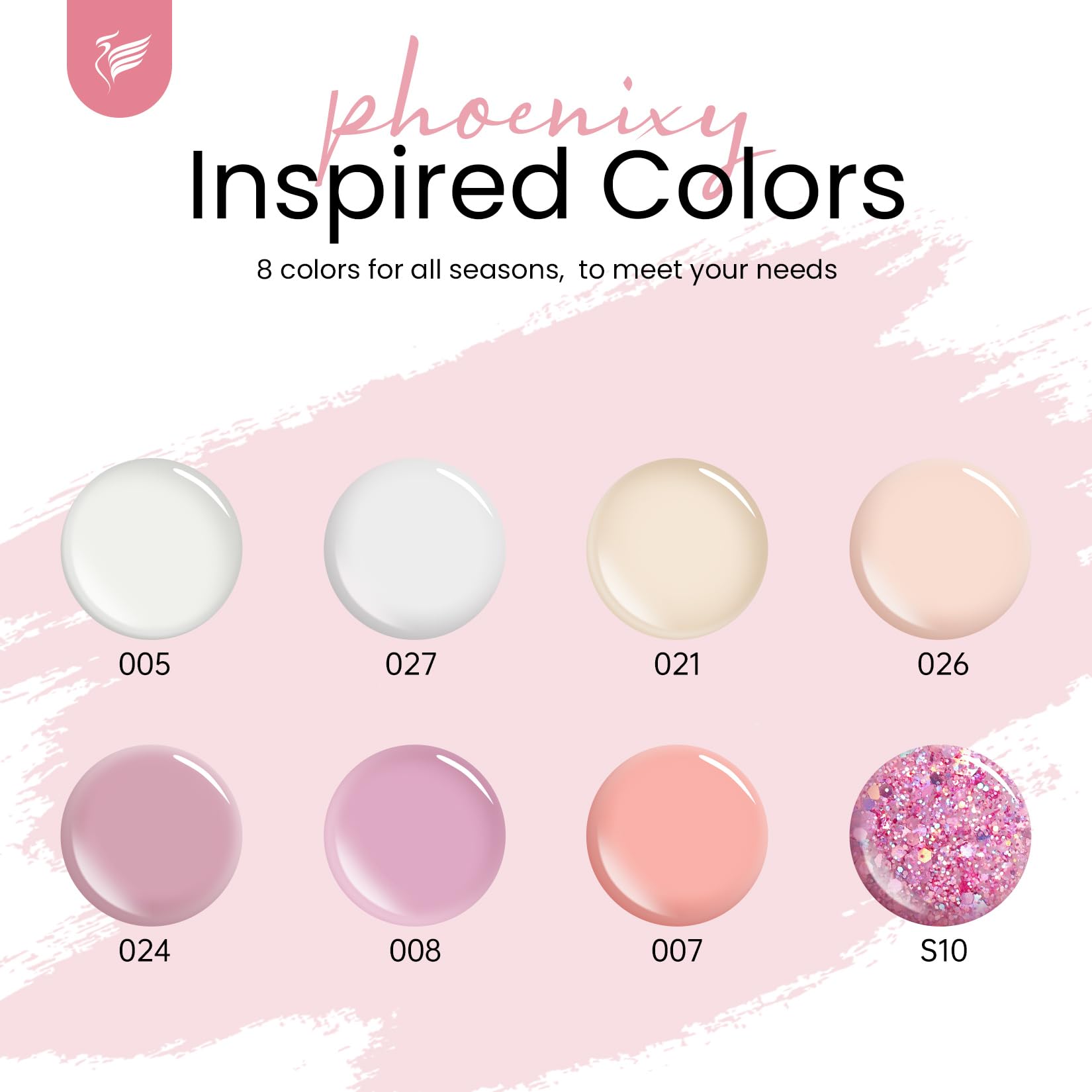 PHOENIXY Poly Nail Gel Kit, 8 Colours Poly Builder Gel Nail Kit with 36W Nail Lamp Nail Art Extension Set Gift for Women - Image 3