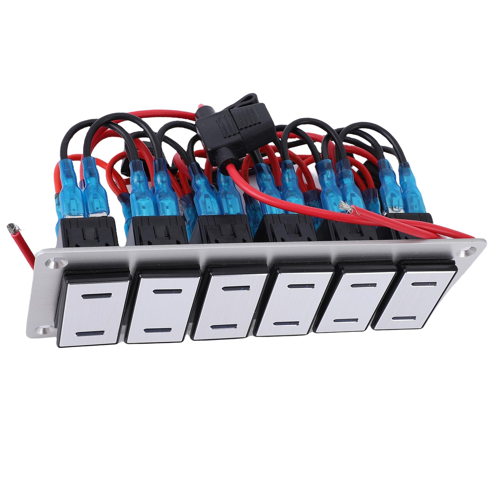 6 Gang Switch Panel, Aluminiowy Przełącznik Łopatkowy, 12V 24V,