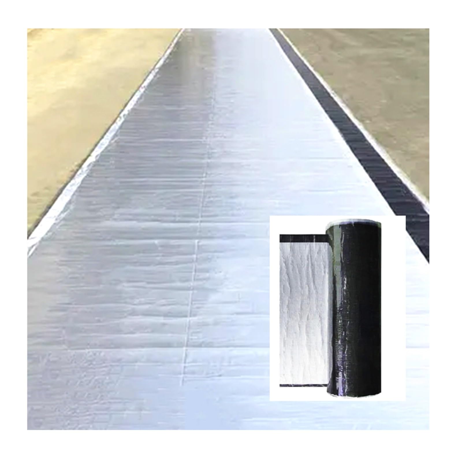 ASDQWER Aluminum Coating Foil Tape，Butyl Aluminum Foil Butyl Seal Tape，Waterproof Roof Repair Tape，Aluminum Foil Bitumen Tape，for Roof Leaks,Surface Cracks,Gutter and Hole(THK1.5mm/W1*L3m)