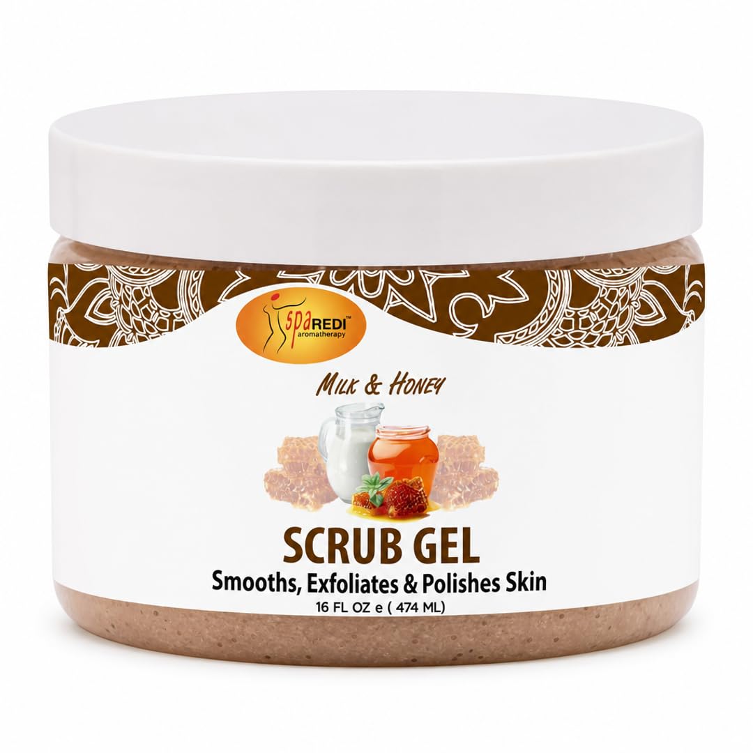 SPA REDI Exfoliating Pumice Gel Scrub – Callus Remover & Body Scrub for Dry, Rough Skin | Hyaluronic Acid, Amino Acids & Panthenol | Paraben-Free,