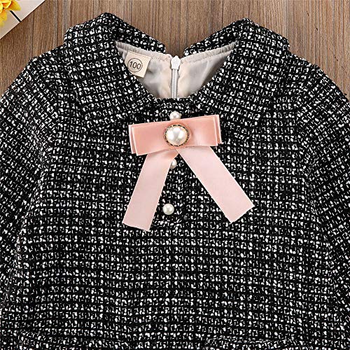 Mlpeerw Toddler Baby Girl Knit Sweater Dress Cute Kids Solid Ruffle Long Sleeve Dresses Top Fall Winter Warm Outfits Clothes thumb #3