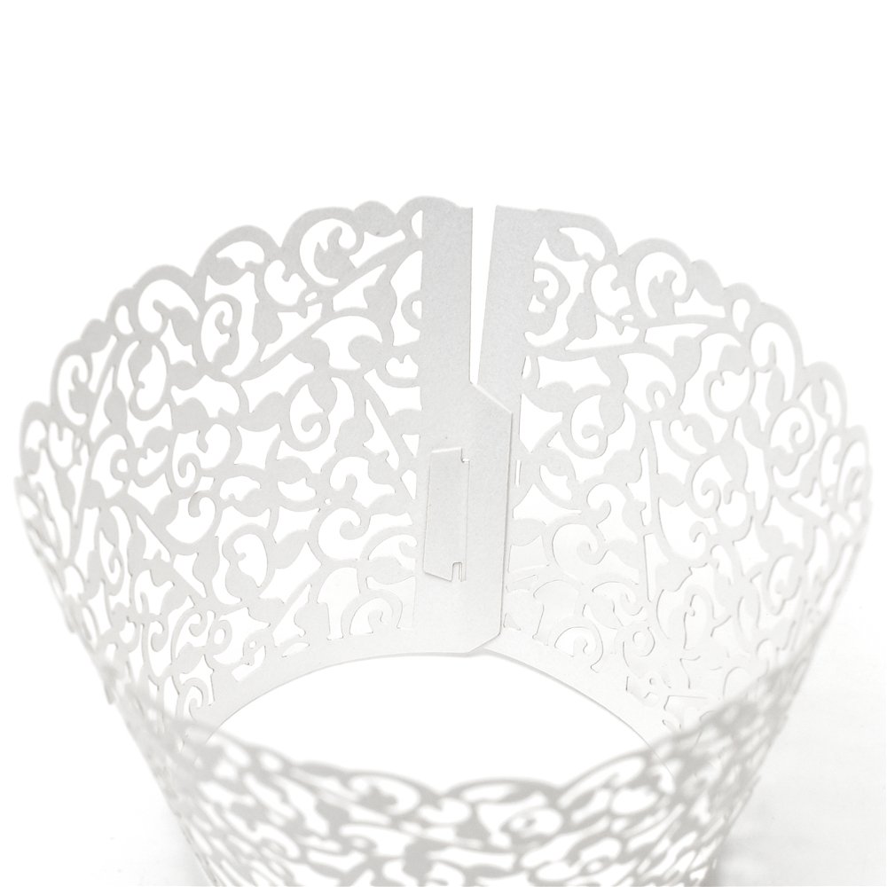 Cupcake Wrapper Set - 24 Stück Filigrane Muffinhüllen Aus Perlpapier