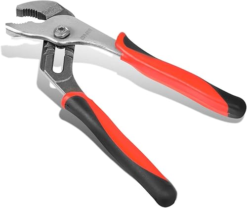 DNA Motoring TOOLS-00074 - Alicates para juntas de ranura de 8 pulgadas, alicates endurecidos con dientes tratados térmicamente, agarres de PVC,