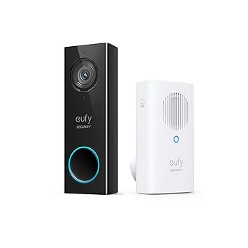 eufy Security, Wi-Fi Video Doorbell, 2K Resolution, No Monthly Fees, Local Storage, Human Detection, with Wireless ChimeRequires Existing Doorbell Wires and Installation Experience, 16-24 VAC, 30 VA