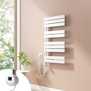 Heilmetz Badheizkörper Elektrisch Handtuchheizkörper Elektrisch mit Thermostat mit Timer-Funktion Heizkörper Badezimmer Anthrazit Badheizkörper 50x89.9cm