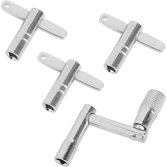 4pcs Drum Key Silver Tuning Key with 3 T Shape and 1 Z Shape