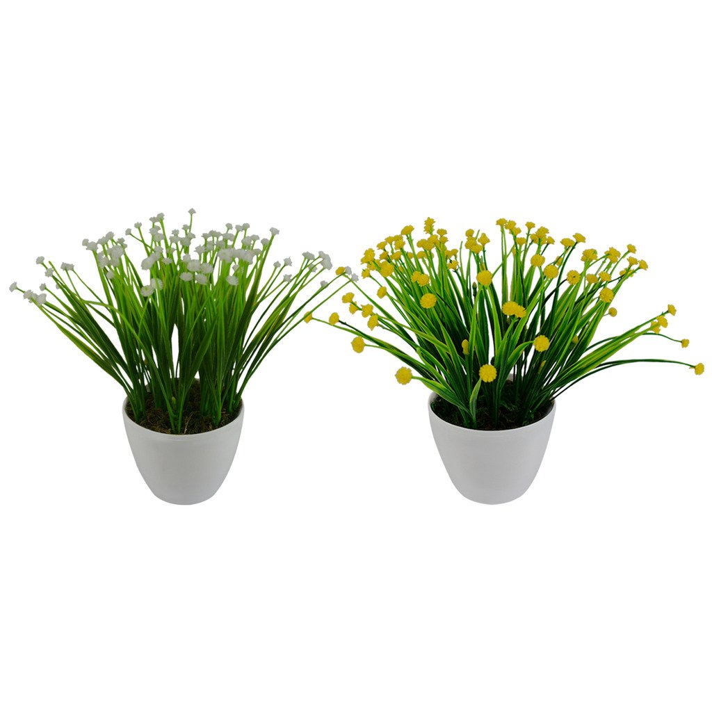Thefancymart Artificial Flowers Grass Flowers Bush Plant (Size 8 inchs