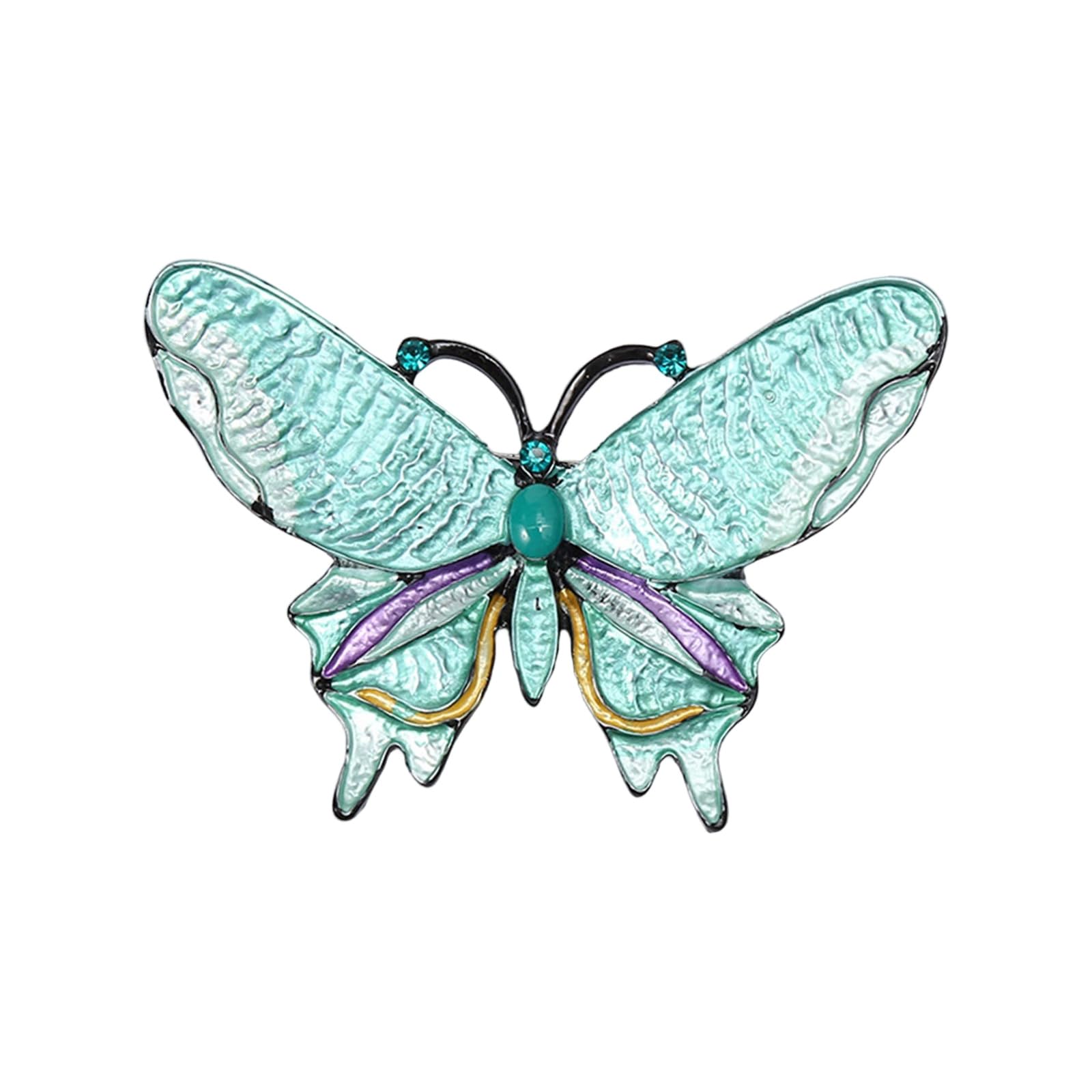 Fashionable Crystals Butterfly Brooch Sturdy Alloy Enameled Pin for Party Supplies Dresses and Elegant Attire Decoration Crystals Butterfly Brooch