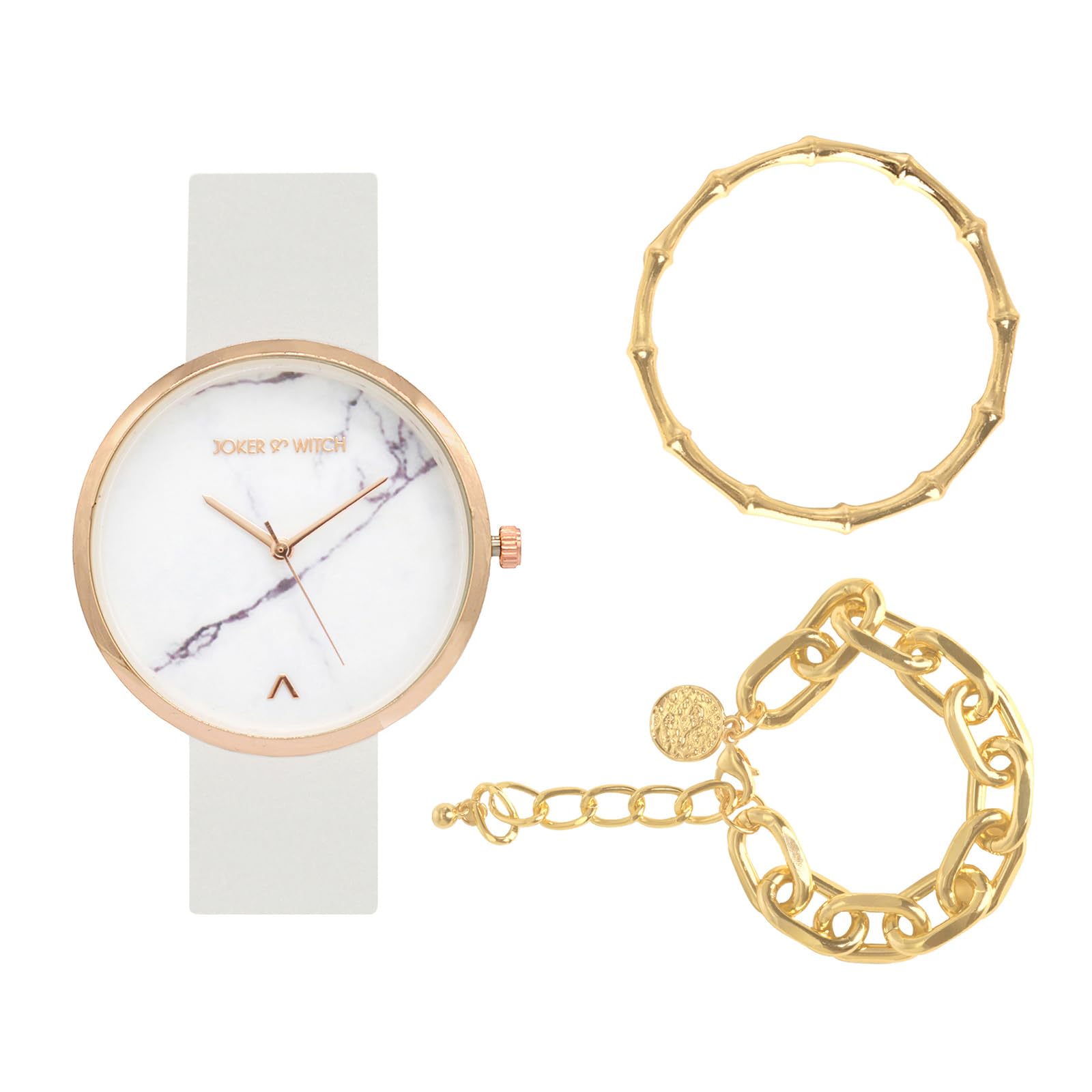 Joker & Witch Leather Women Layla Analog Watch Bracelet Stack, White Dial, White Band (B0C7LBVDNQ) Amazon Price History, Amazon Price Tracker