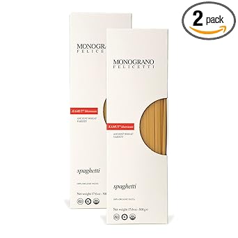Monograno Felicetti Kamut Spaghetti Pasta Italian Organic Non-GMO 17.6oz (500g) 2 Pack