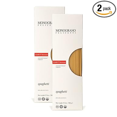 Monograno Felicetti Kamut Spaghetti Pasta Italian Organic Non-GMO 17.6oz (500g) 2 Pack