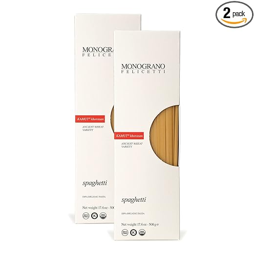 Monograno Felicetti Kamut Spaghetti Pasta Italian Organic Non-GMO 17.6oz (500g) 2 Pack